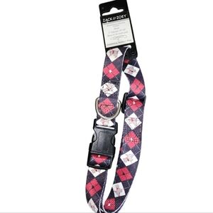 Zack & Zoey Sweetheart Scottie Collar Black 1" Diamond Prin Adjusts 18"-26"  NWT